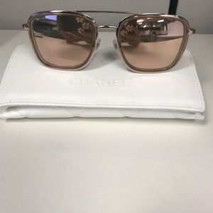 Chanel 2019 Rose Gold Mirrored Sunglasses